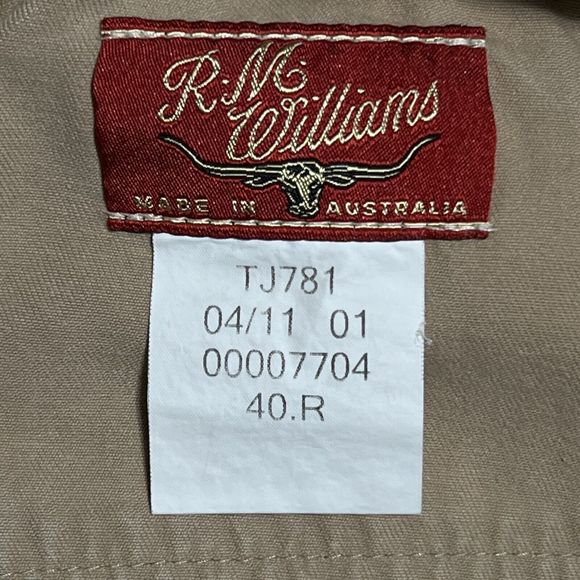 R.M. WILLIAMS AUSTRALIA Jeans Mens TAG 40R FIT 38.5x28 Altered Hem Tan - Picture 5 of 17